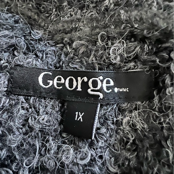 George Grey Knit Turtleneck Tunic Hi Low Hem Sweater Size 1X - Picture 8 of 9